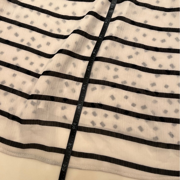 LOFT White Sheer Tank with Black Stripes- Size XXSP - Picture 5 of 7